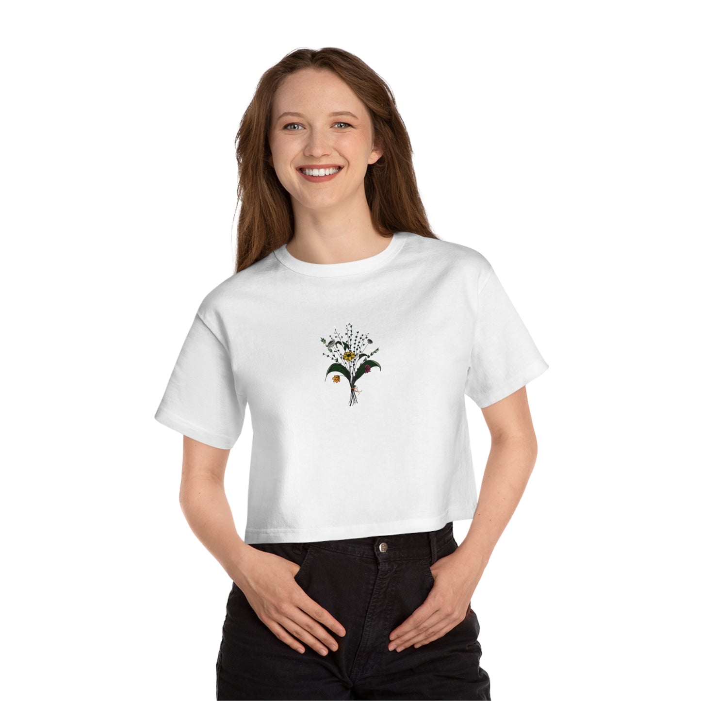 Flower Bouquet Cropped T-Shirt