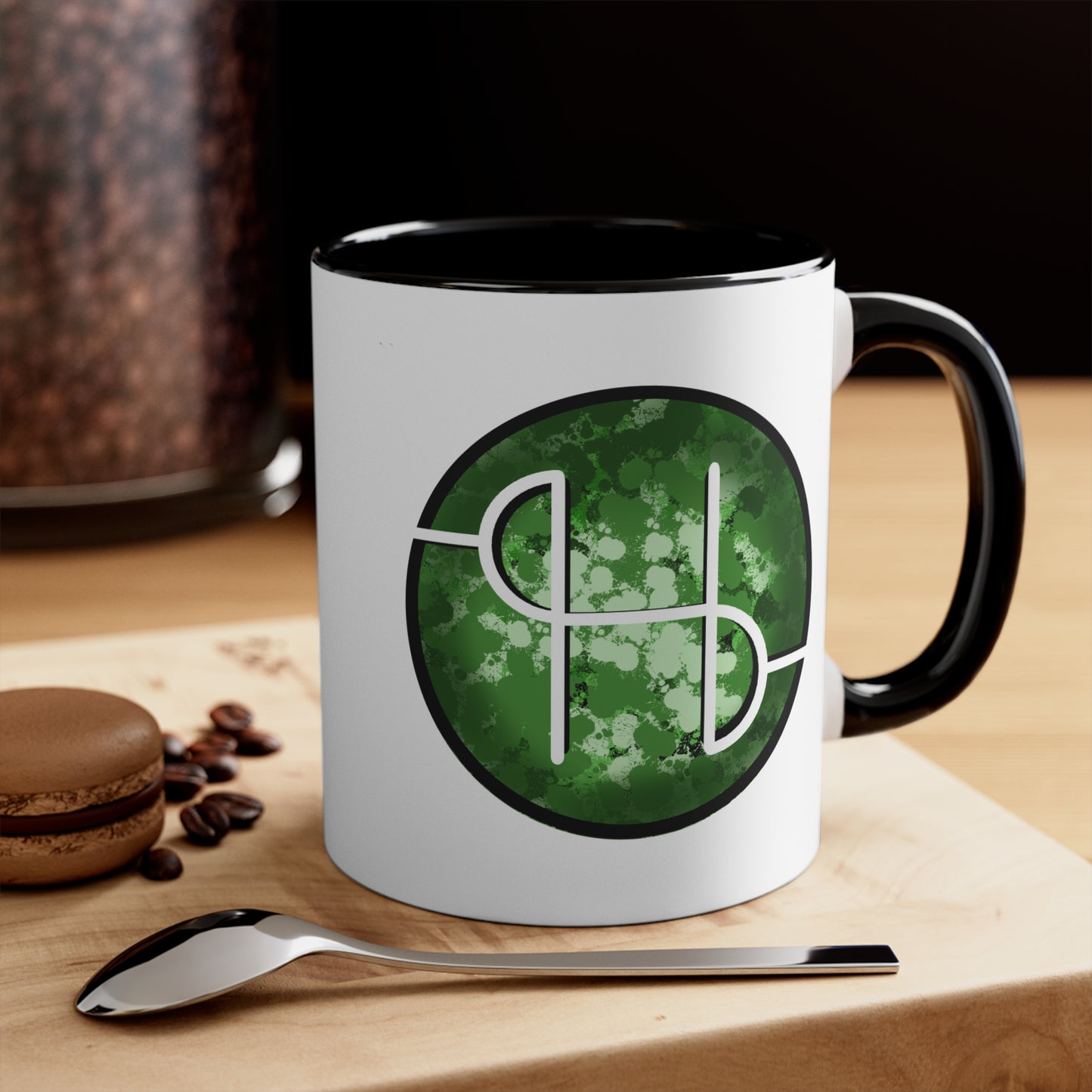 SH Logo Green Accent Coffee Cup