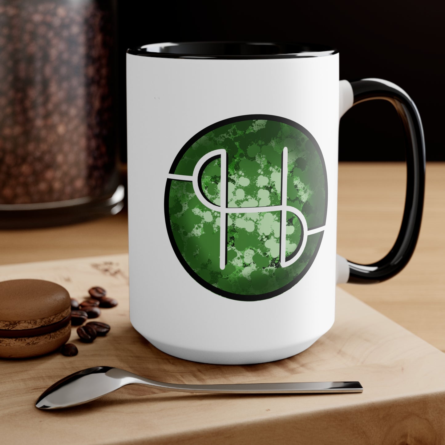 SH Logo Green Accent Coffee Cup