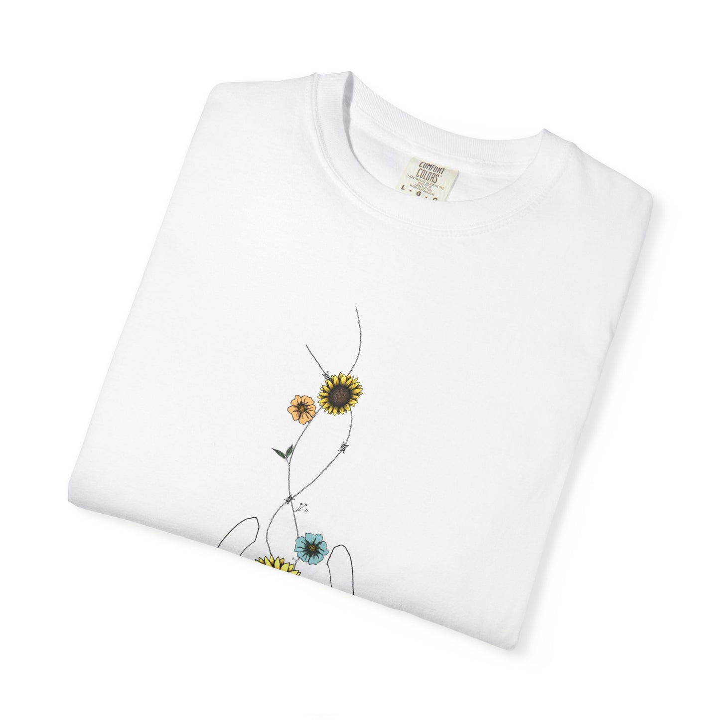 Flowers, Barbed Wire n’ Horse Shoe T-Shirt