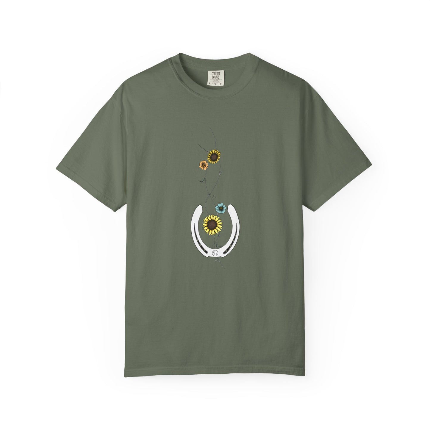 Flowers, Barbed Wire n’ Horse Shoe T-Shirt