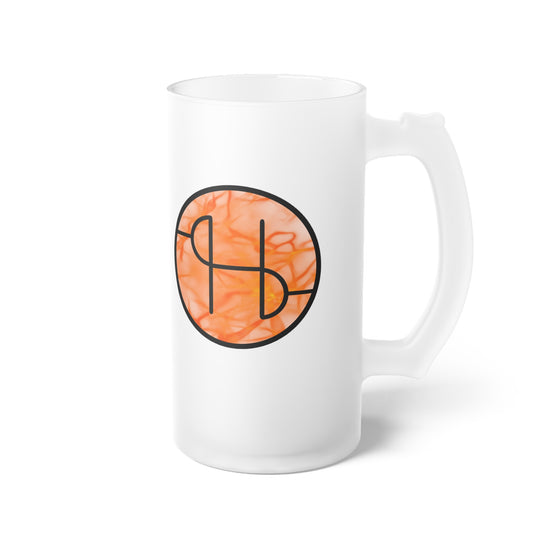SH Orange Frosted Glass Beer Mug