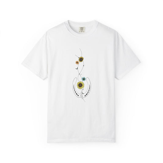 Flowers, Barbed Wire n’ Horse Shoe T-Shirt